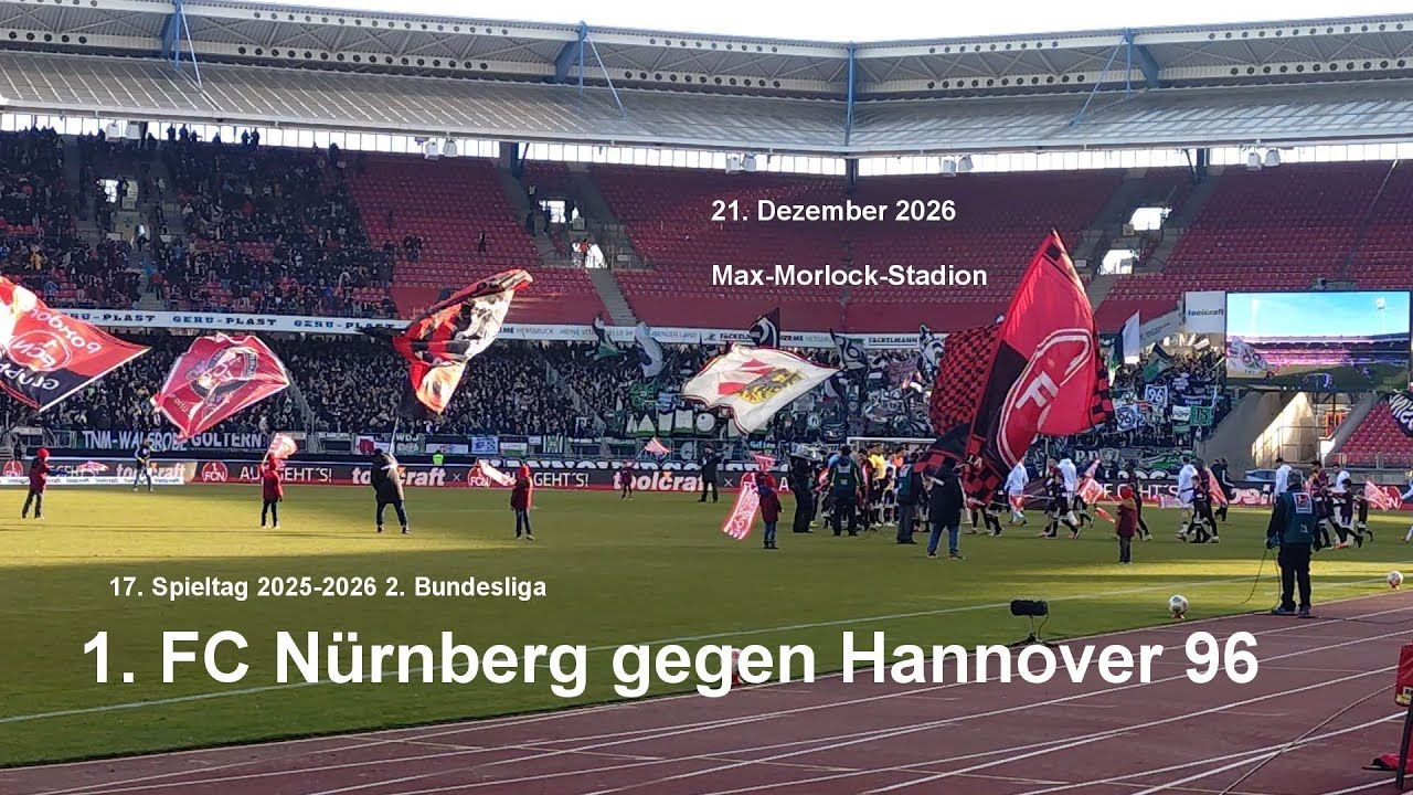 Stadionbesuch am 17. Spieltag im Max-Molrock-Stadion: 1. FC Nürnberg gegen Hannover 96 am 21.12.2025