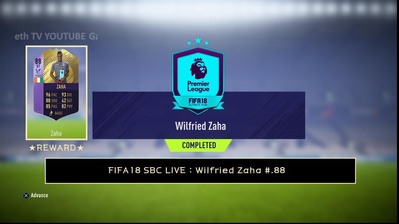 FIFA18 SBC LIVE : Wilfried Zaha #.88