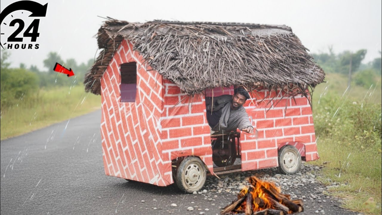 Home made camping van House 24 Hours living challenge 💯 தரமான challenge..! Sathish 
