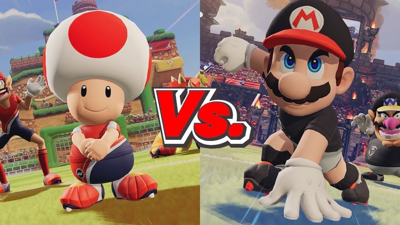 Mario Strikers Battle League - Toad (Rockets) Vs. Mario (Cyclones)
