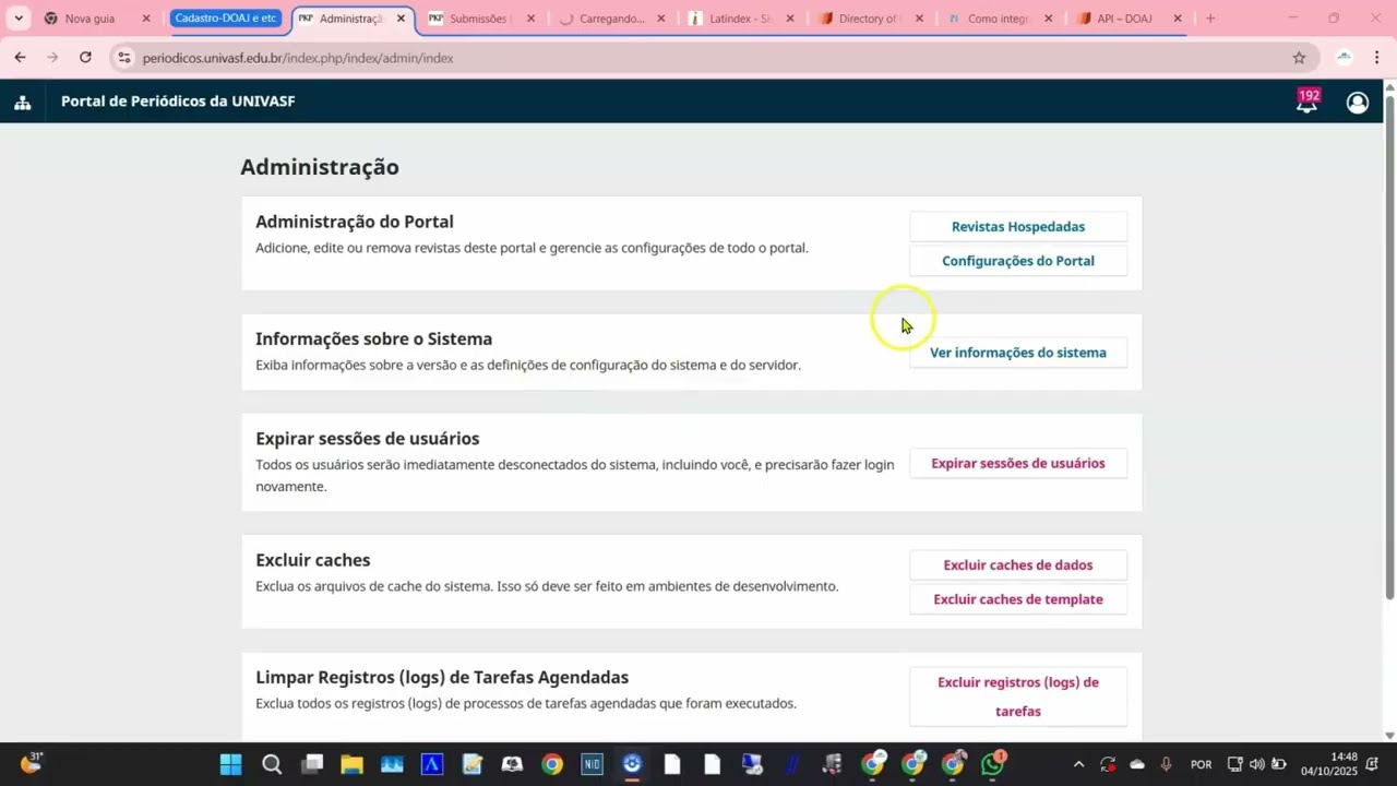 OJS 3.4 parte 0 criando revista no portal periódicos da UNIVASF