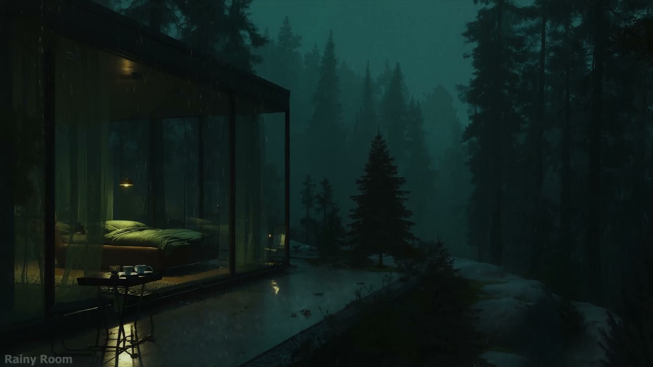 Dark Bedroom Rain 🌧️ Gentle Thunder | Cozy Night Ambience for Deep, Restful Sleep
