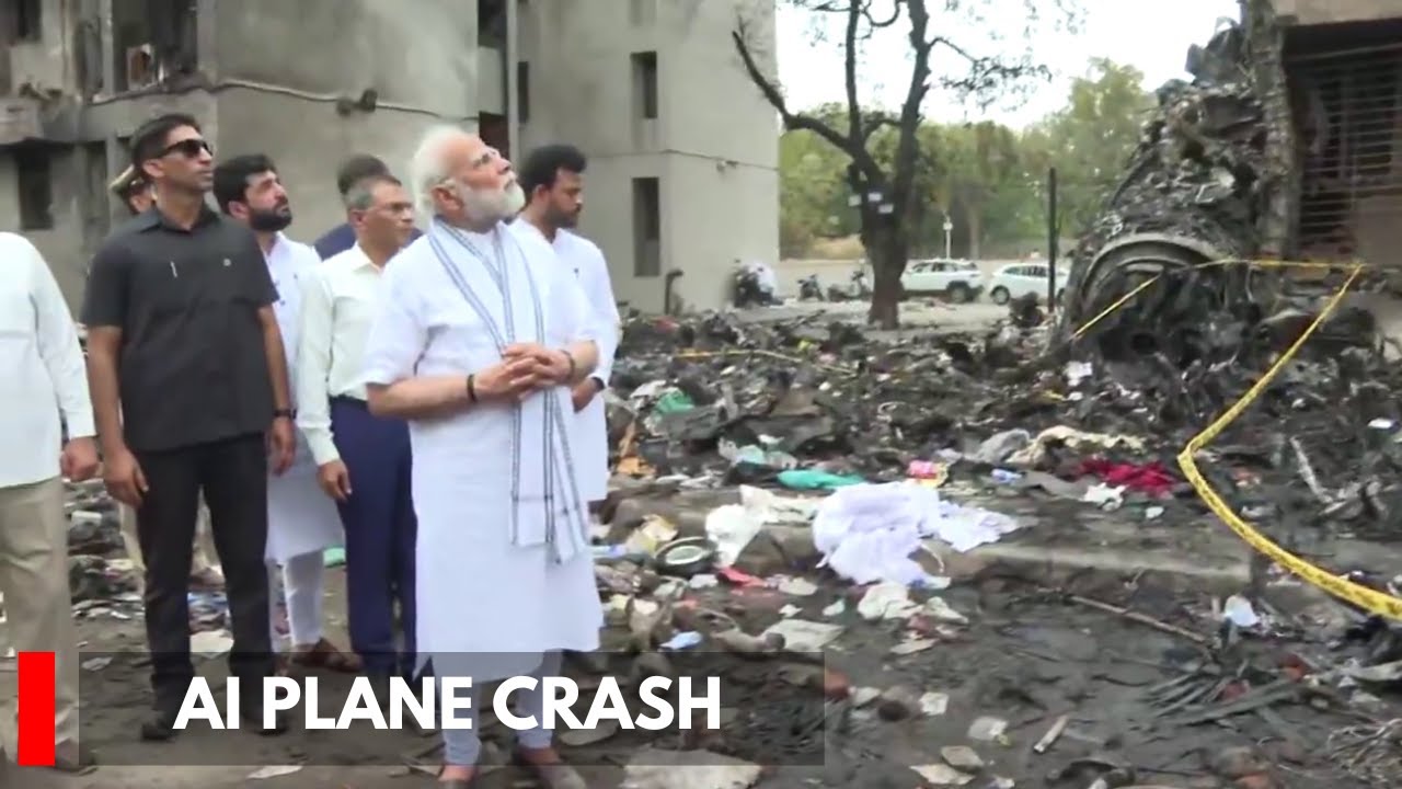 AI Plane Crash: PM Modi Visits Crash Site, Meets Lone Survivor At Hospital