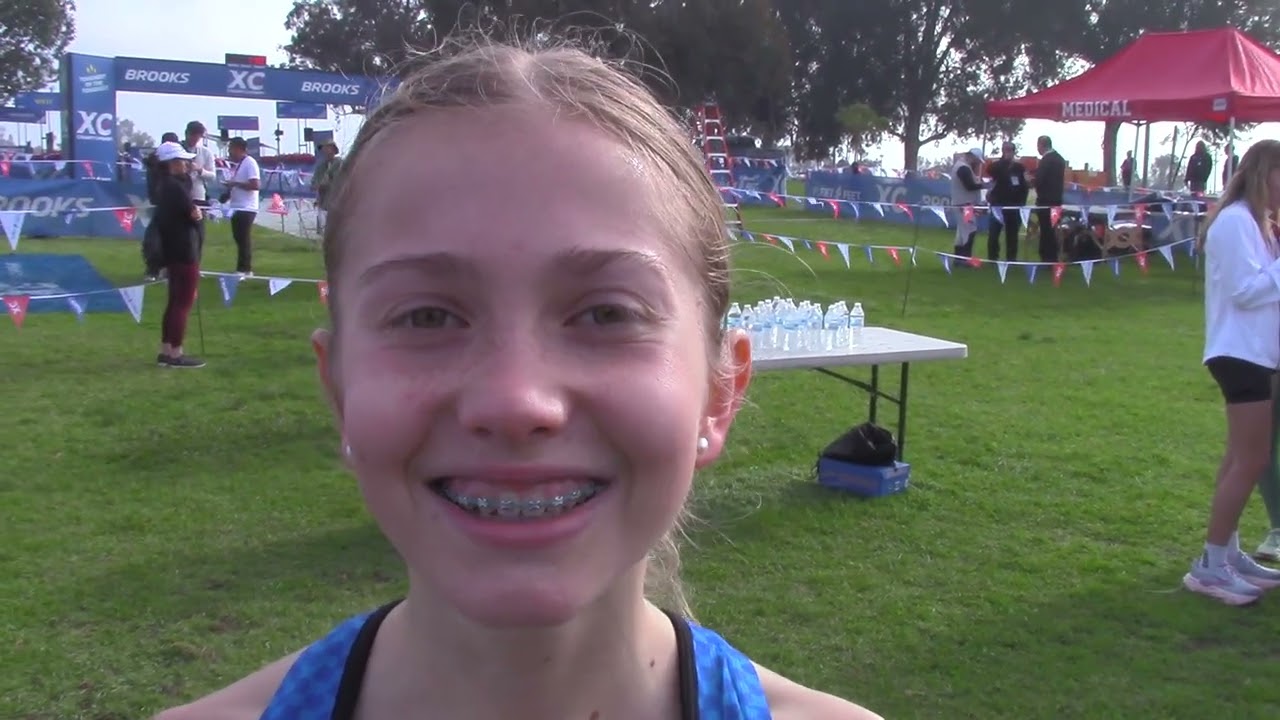 Natasza Dudek of Ann Arbor Pioneer 1st Place Girls Championship Race at Brooks XC Championships