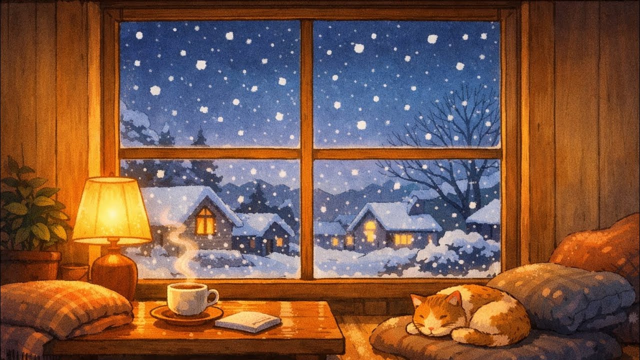 Snow Falling Outside While the House Stays Warm and Still ❄️
