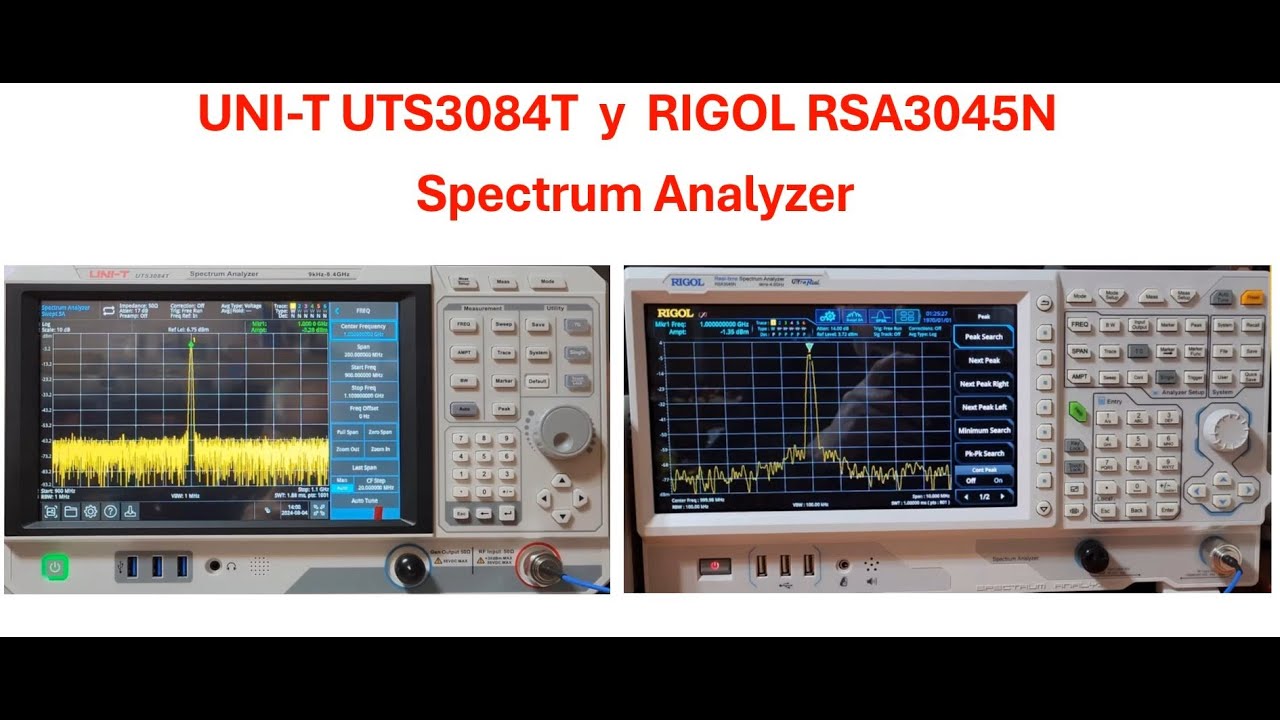 Evaluación Analizador de Espectro UNI T UTS3084T y RIGOL RSA3045N Parte2
