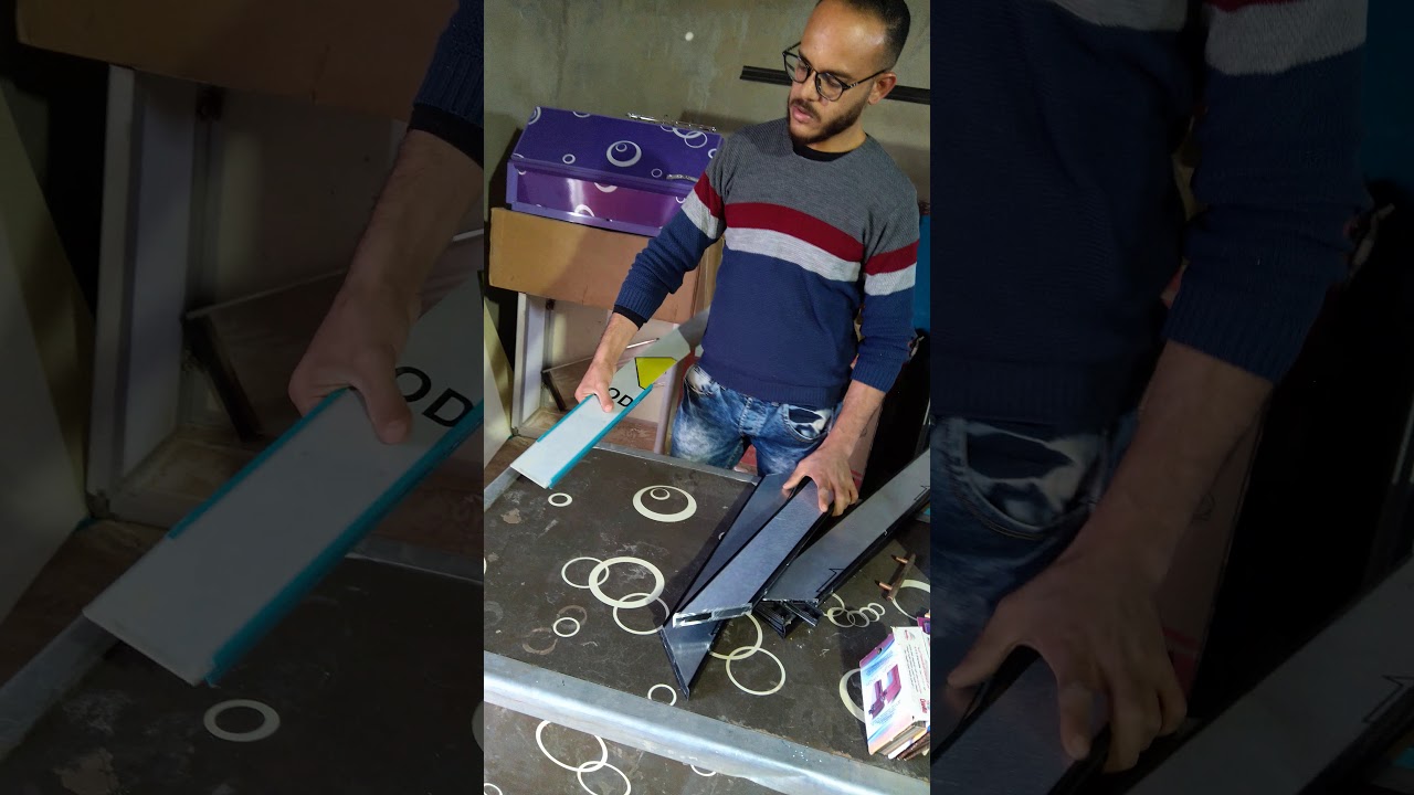 طريقة عمل ضلفة مطبخ بشريحه 8سنتى فيبر أو اكريليك أو كلادينج أو u.v