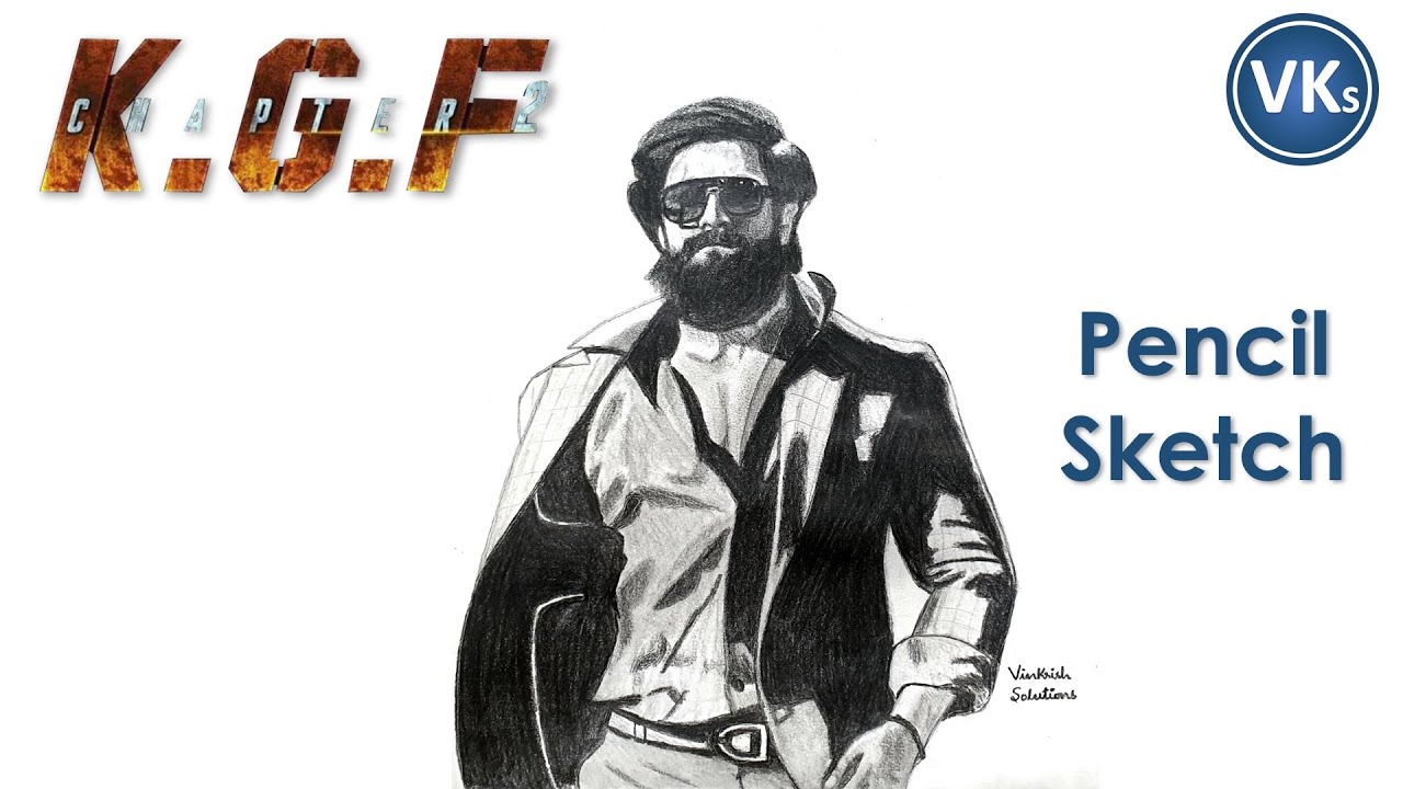 KGF Chapter 2 | Rocky | Pencil Sketch | VinKrish Solutions