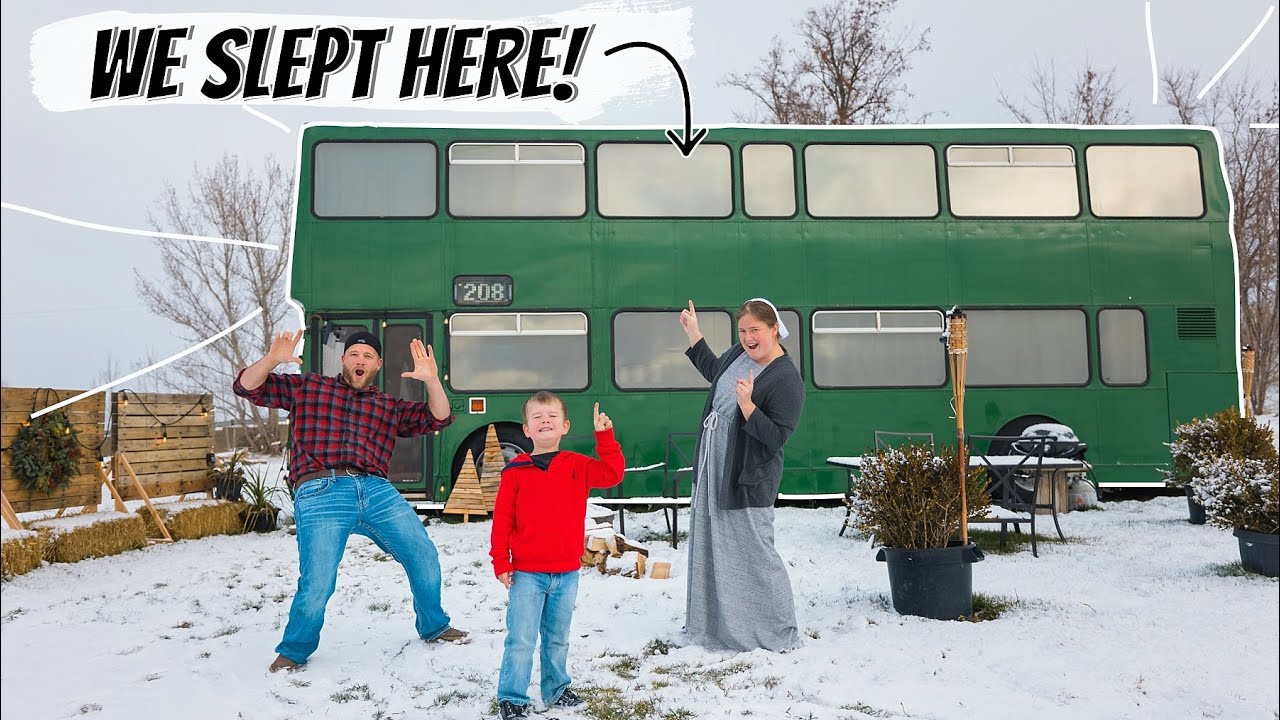 We slept in a DOUBLE DECKER BUS!!! (week in the life of a Mennonite Family) Christmas Edition