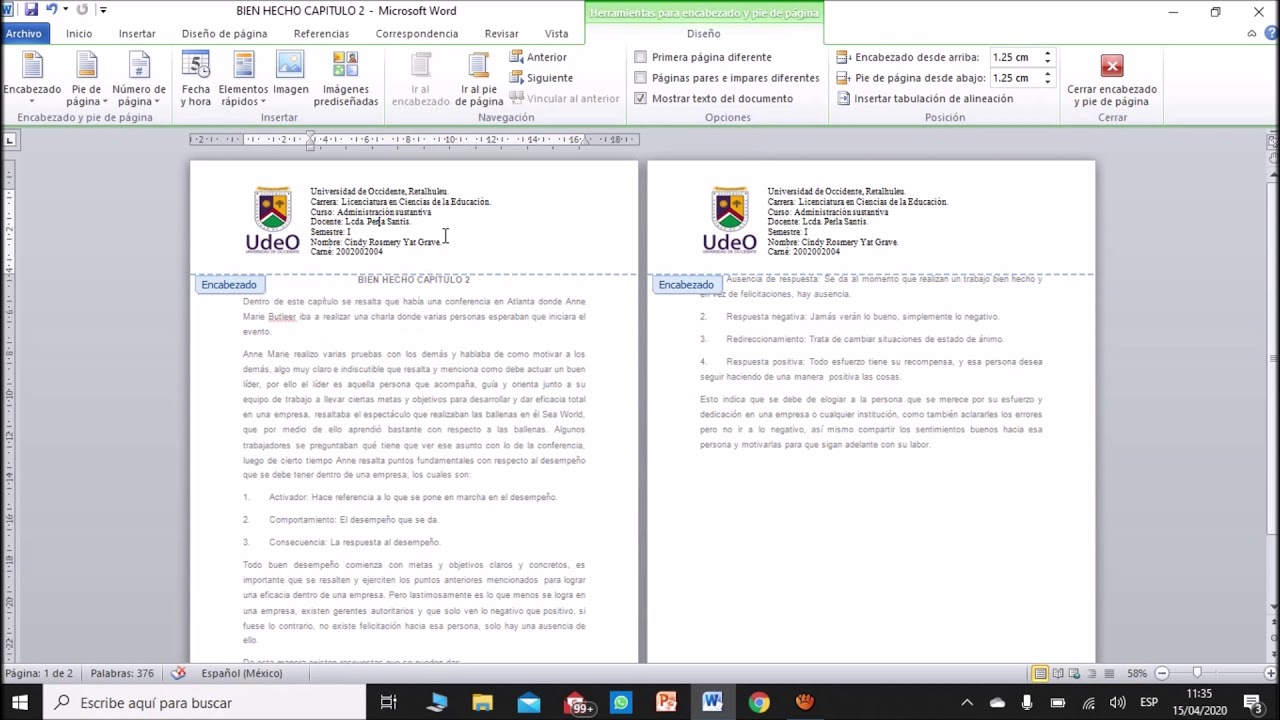 Quitar Encabezado desde la Segunda Pagina en Microsoft Word