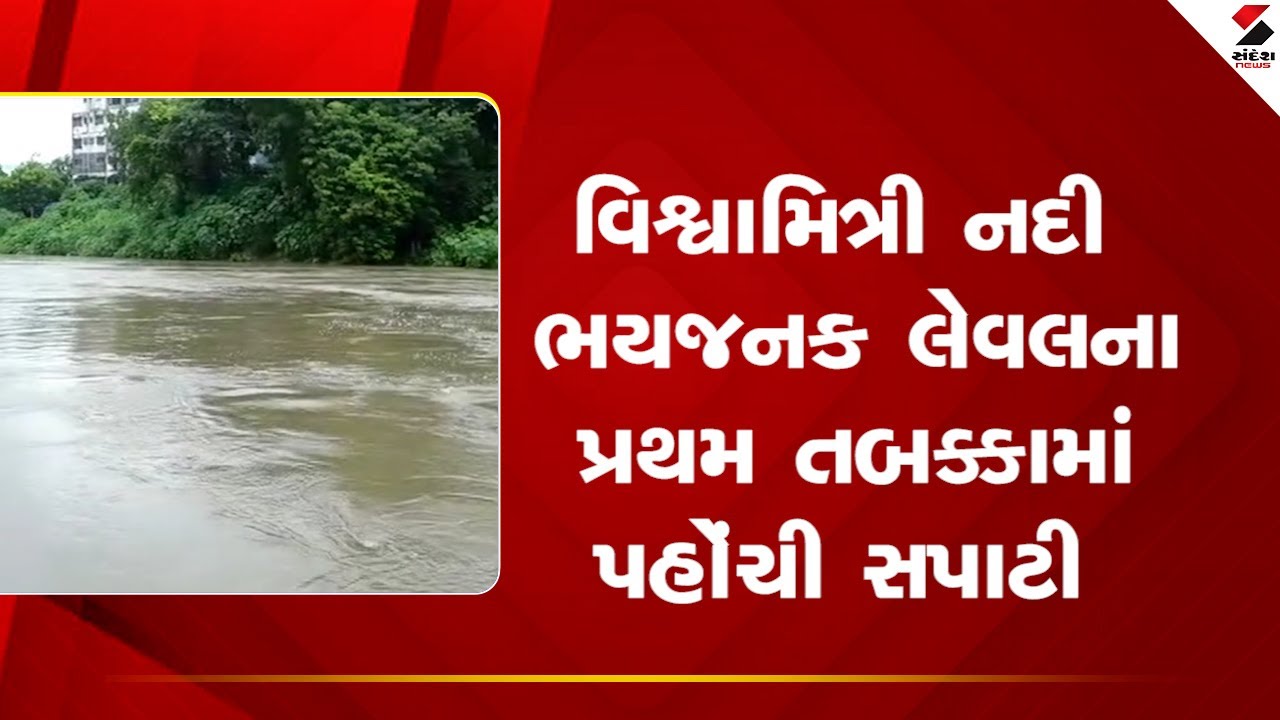 Vadodara | વિશ્વામિત્રી નદી ભયજનક લેવલના પ્રથમ તબક્કામાં પહોંચી સપાટી | Vishwamitri River | Gujarat