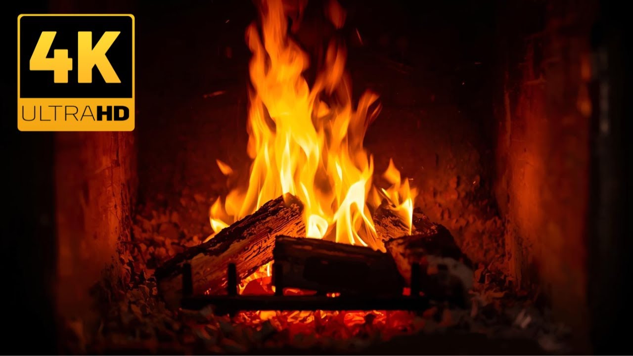 Fireplace Ambience 4K 3 Hours of Crackling Fire Sounds for Sleep Relaxation & Stress Relief (No ads)