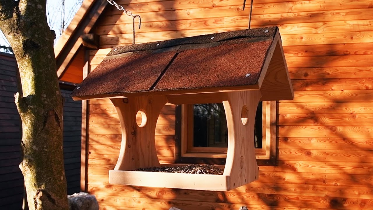 DIY - Wooden BIRD FEEDER and Amazing Winter Drone Shots