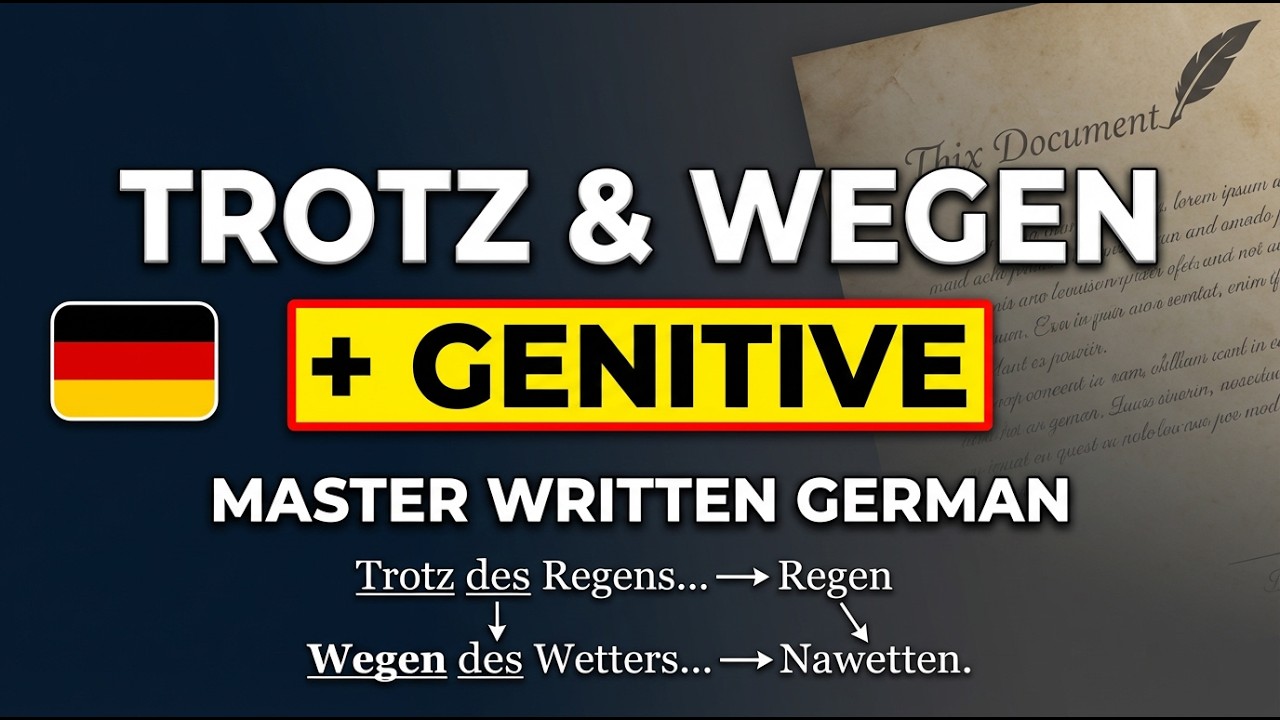 The 'Elite' Prepositions: Master Genitive with Trotz & Wegen 📚 Learn German easily
