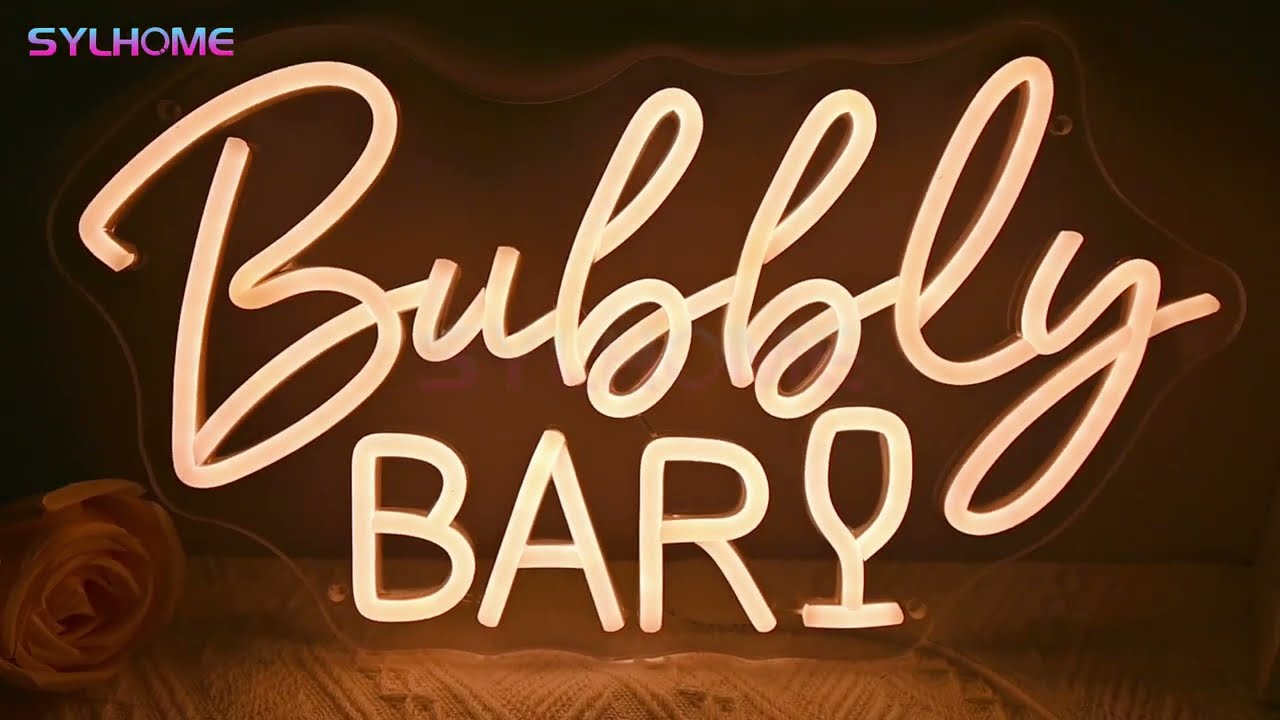 SYLHOME Bubbly Neon Bar Led Neon Light Sign