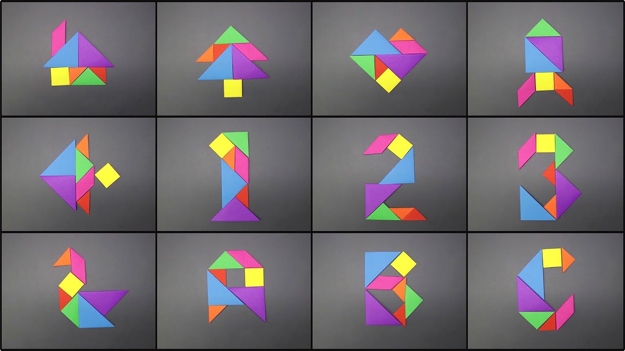 Como fazer um TANGRAM de papel! ||| Origami |||