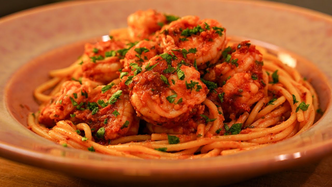 Shrimp Pasta with Tomato Sauce
