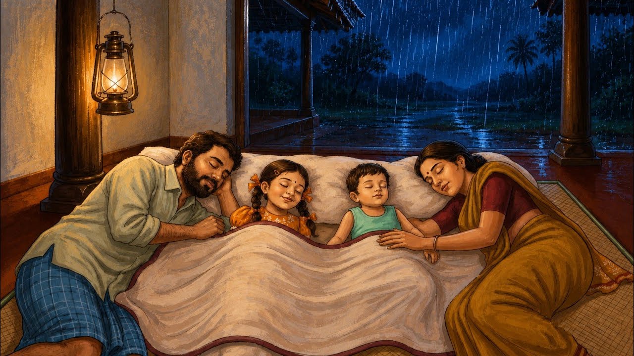  🌧️ Ghibli Inspired ASMR | Peaceful South Indian Monsoon Night at a Cozy Village Farmhouse 🏡