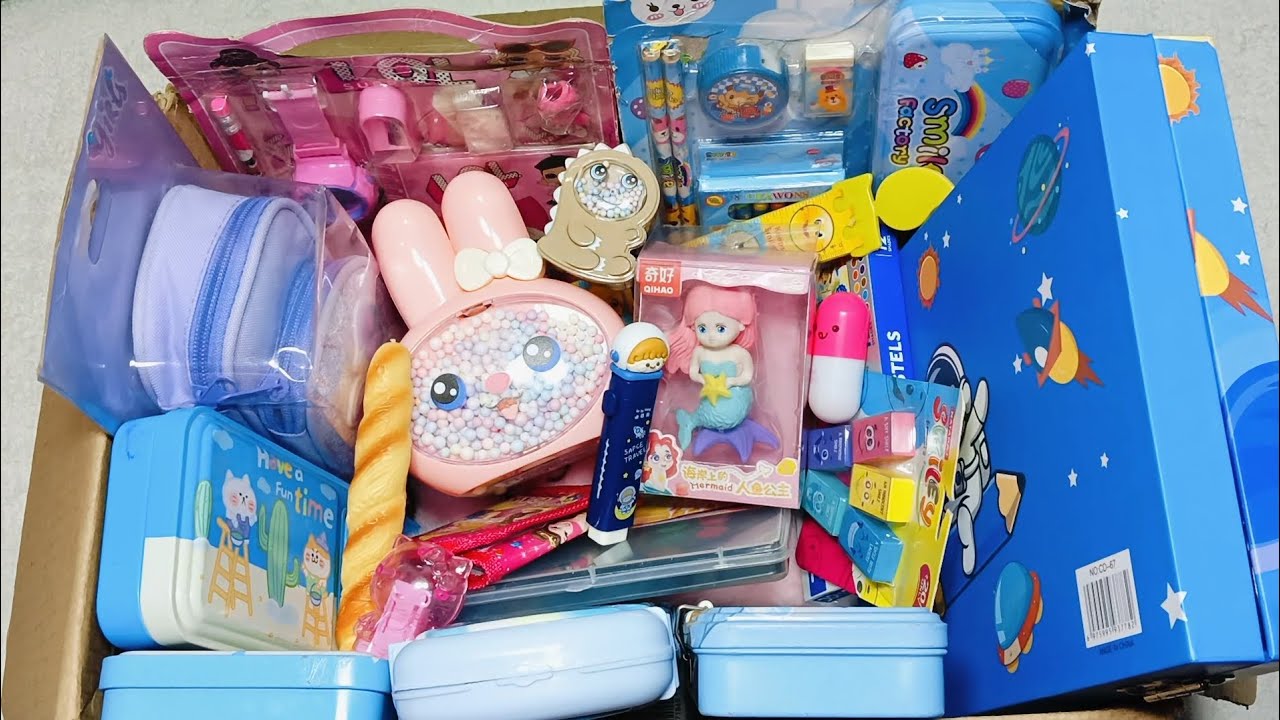 Cute stationery haul- purple colour stationery, Art set, jumbo eraser pack, fancy pen, pencil holder