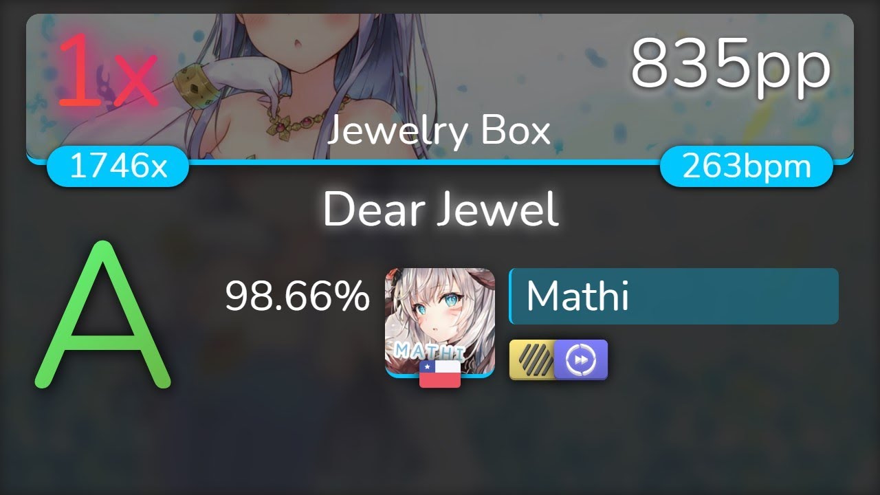 [Live] Mathi | pocotan - Dear Jewel [Jewelry Box] +HDDT 98.66% {835pp 1❌} - osu!