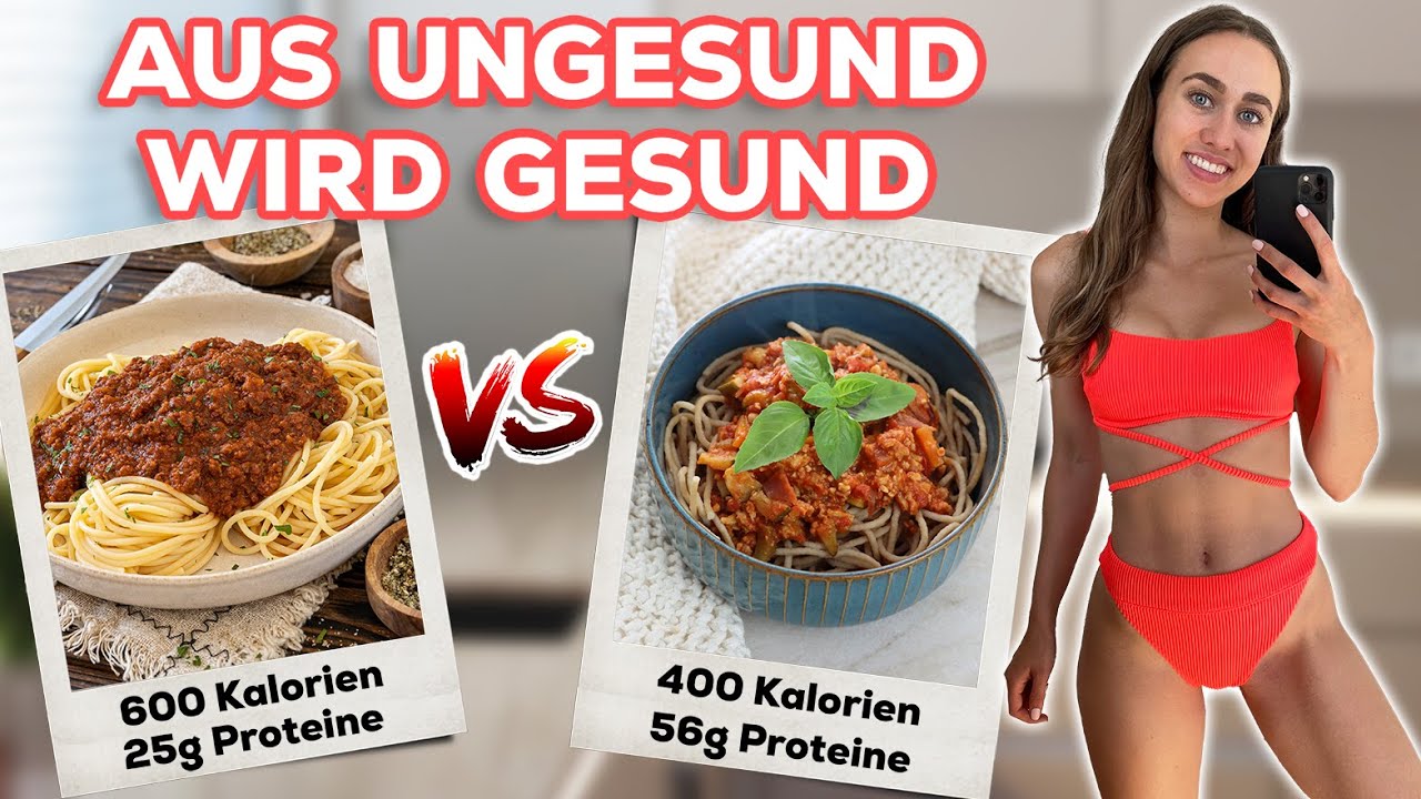 Ungesunde Lieblingsgerichte werden zu gesunde Fitnessgerichte! | Pizza, Döner & Bolognese!