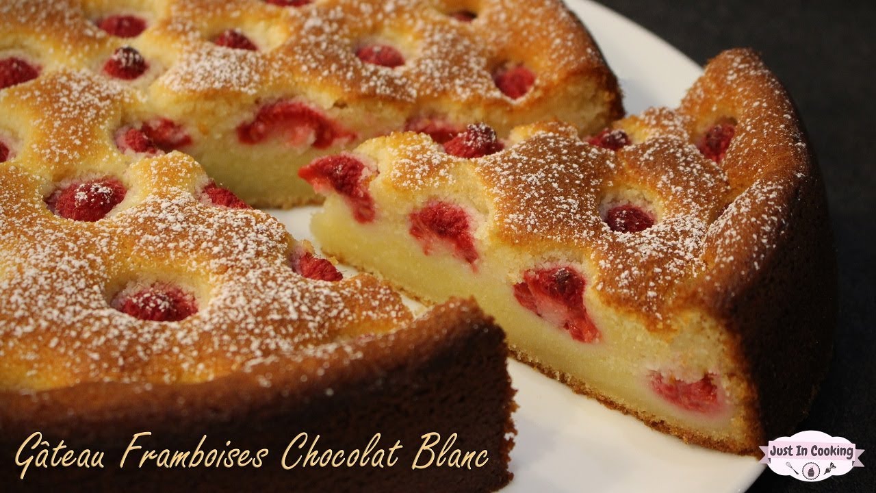 Recette de Gâteau Moelleux Framboises Chocolat blanc