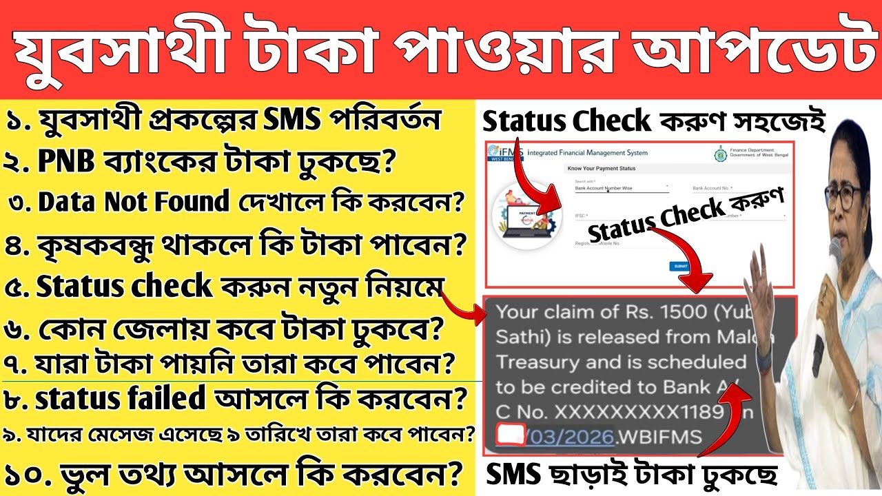 yuva sathi new update | যুব সাথী স্ট্যাটাস চেক | Yuva Sathi Status Check | yuvo sathi payment update