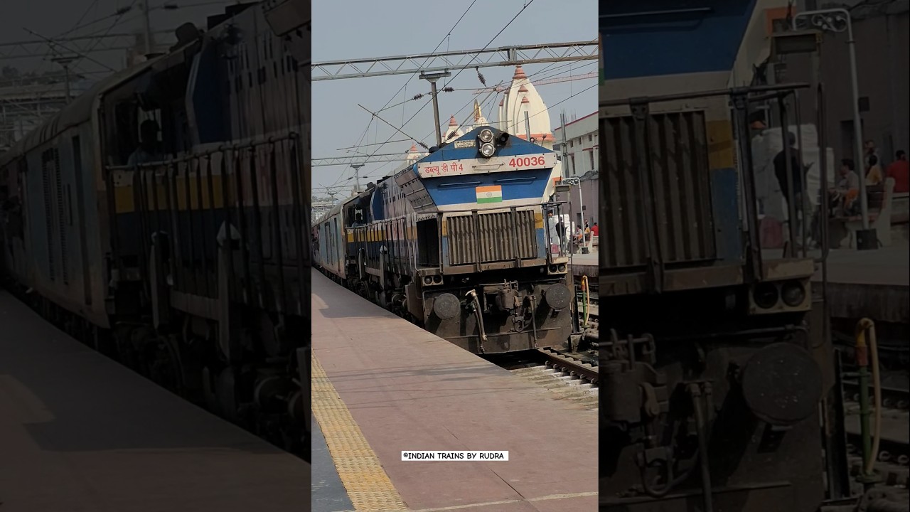 Square edge cab Ubl's Wdp4b arriving with 17323 Hubbali Banaras Weekly express 😍 #wdp4b #arrival