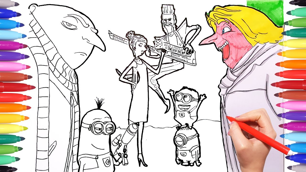 Despicable Me 3 Coloring Pages 2 | How to Draw Minions | Minions Coloring Videos for Kids