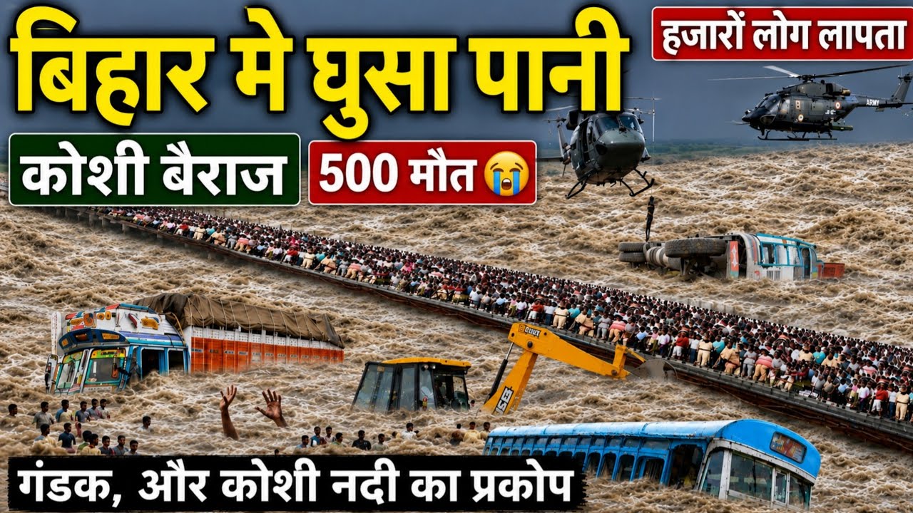 बिहार मे घुसा पानी | Koshi Barrage Latest News Today | gandak river latest updates 