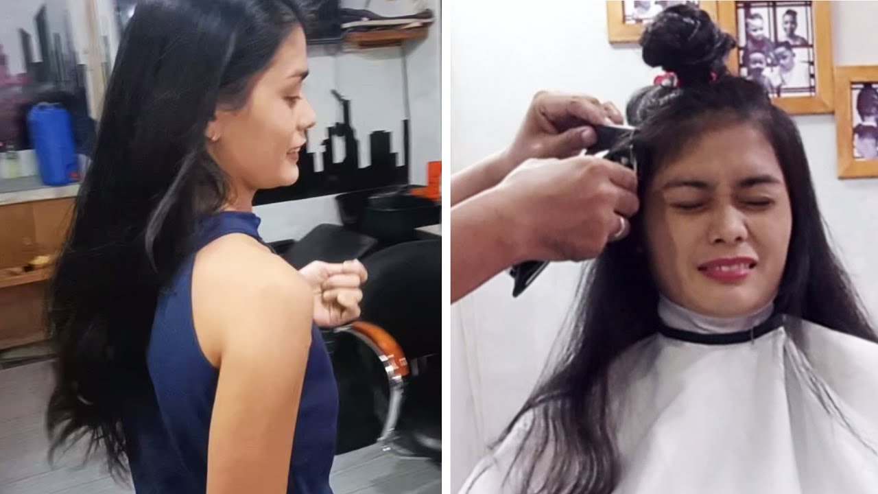 Cute model freaks out when she feels clippers