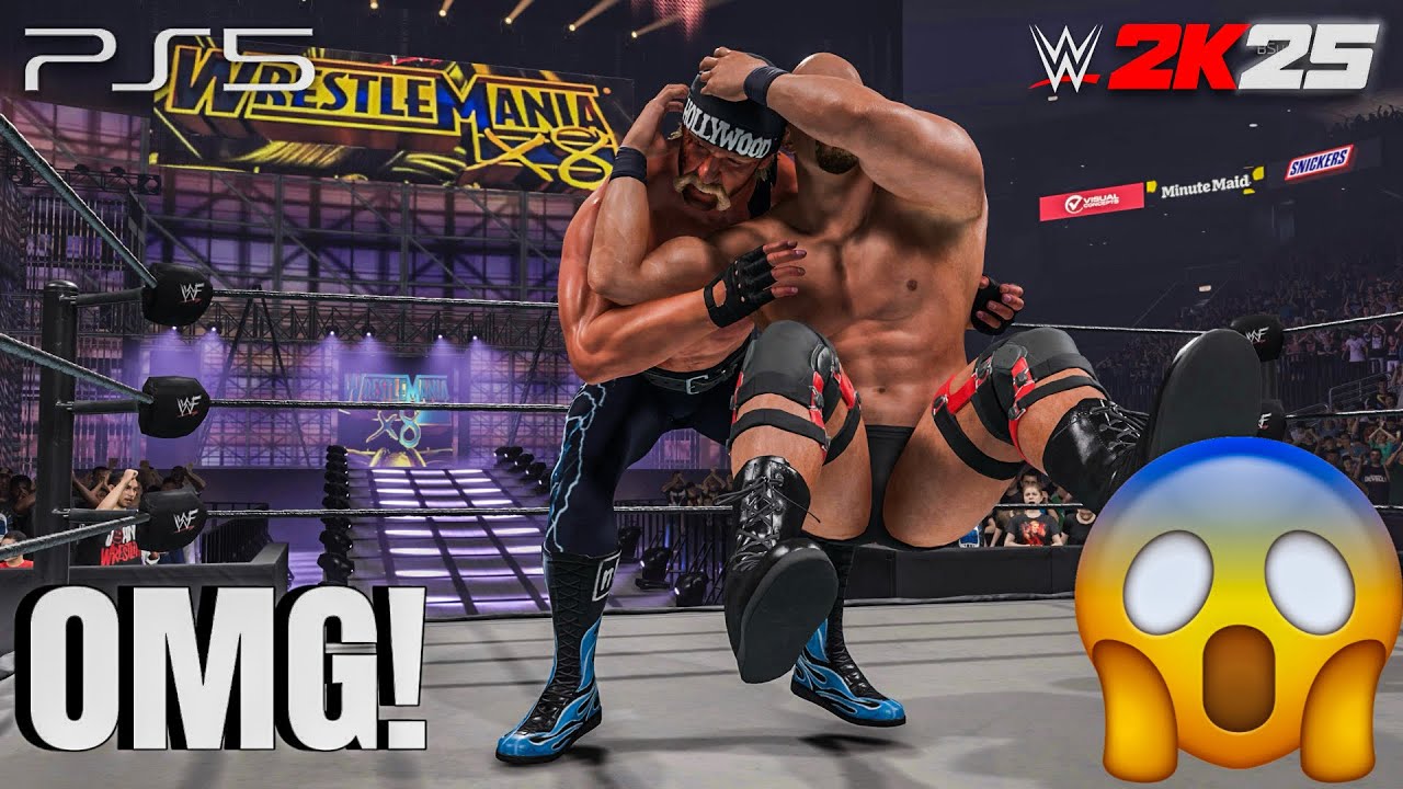 WWE 2K25 - Стоун Колд против Голливуда Хогана - Матч без правил между чемпионами на WrestleMania ...