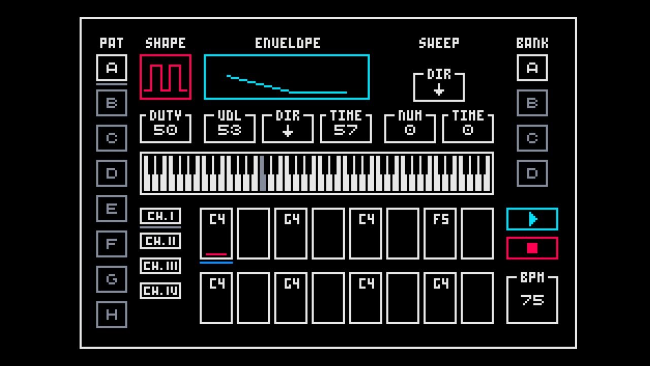 STEPPER: A 16-step sequencer for the Game Boy Advance (GBA)