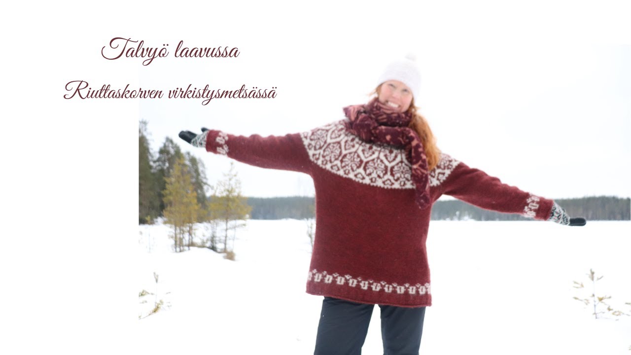 Riuttaskorven virkistysmets&auml;. Talviy&ouml; kosken rannalla.