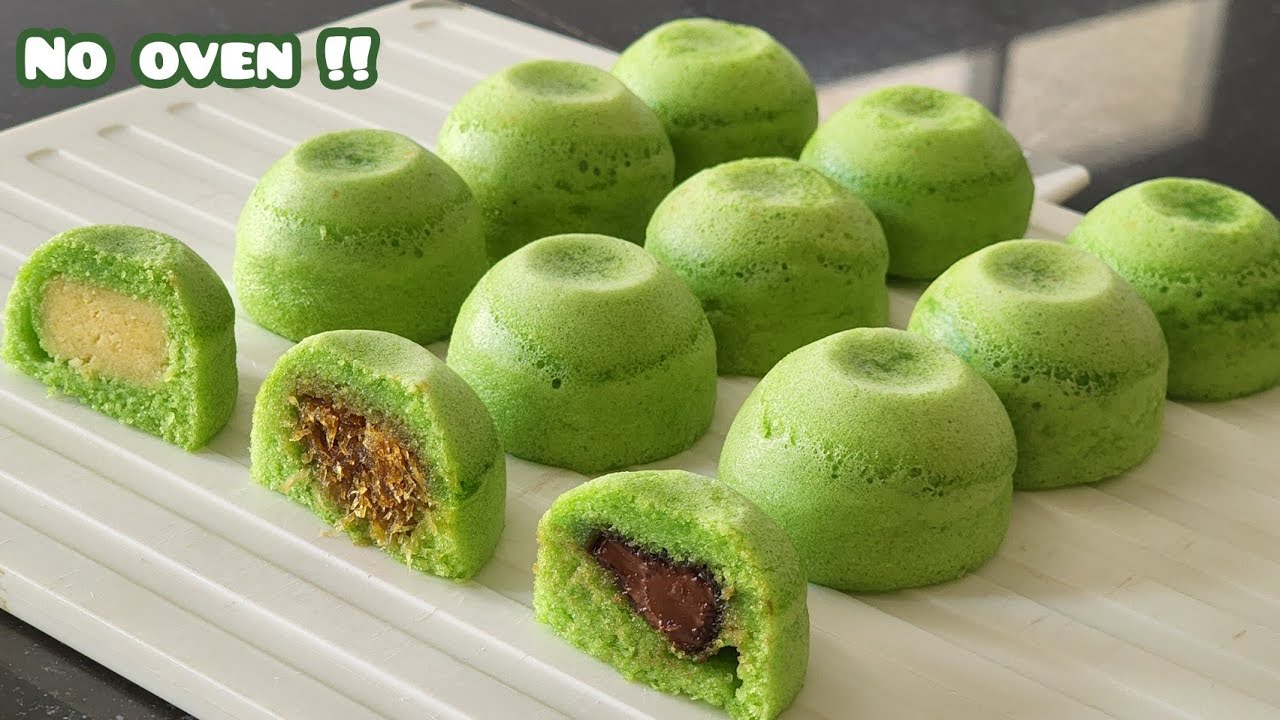 Laris manis! Tanpa oven! Cemilan kekinian bakpia kukus pandan, isian coklat paling favorit