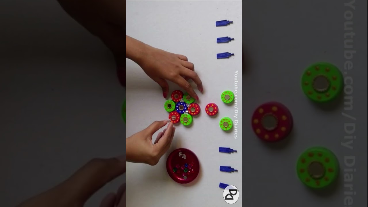 Best Idea To Reuse Waste Bottle Caps #easywallhangings #beautifulwallhanging #bestoutofwasteideas