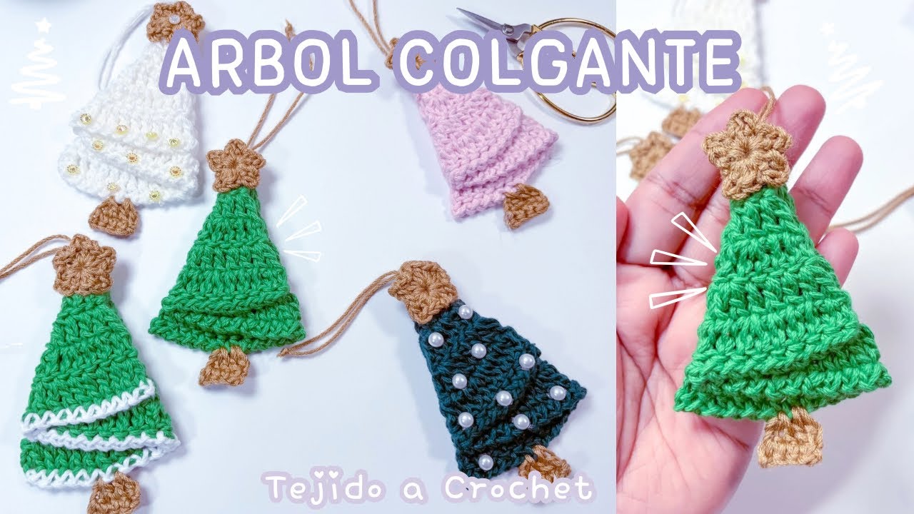 🎄Arbolito colgante tejido a CROCHET- FACIL de tejer- Tutorial completo✨🧶