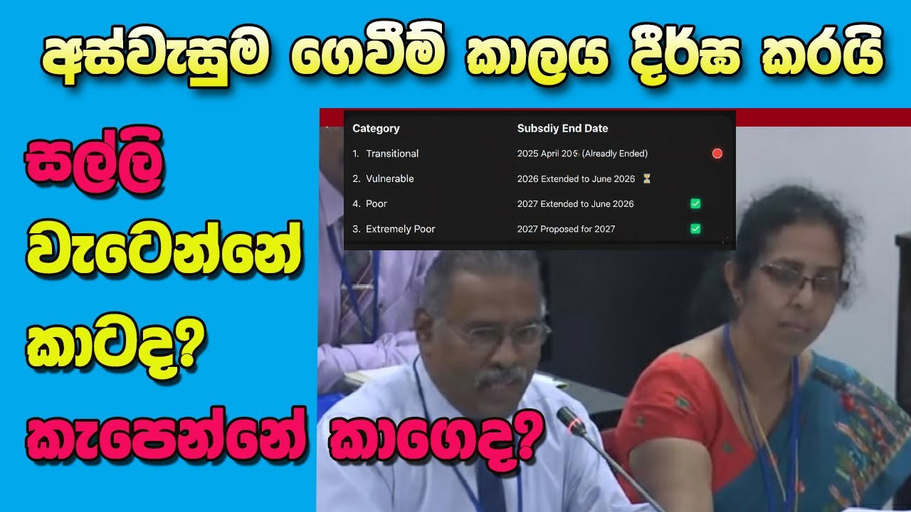 අස්වැසුම ගෙවීම් කාලය දීර්ඝ කරයි | සල්ලි වැටෙන්නේ කාටද? කැපෙන්නේ කාගෙද? | Aswesuma 2026 Update
