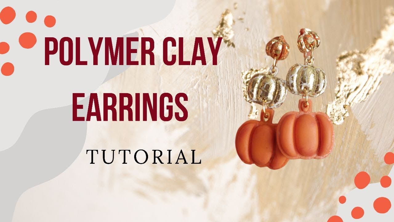 Polymer clay Earrings/ Clay Pumpkin Earrings #clayearring #easyearning #cernit #fimoart #polymerclay