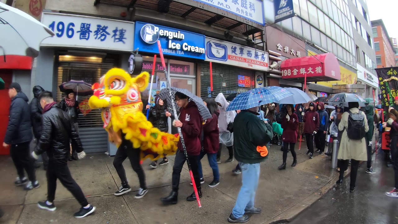 NYC Rain Walk | Chinatown during Chinese New Year (January 25, 2020) - ASMR