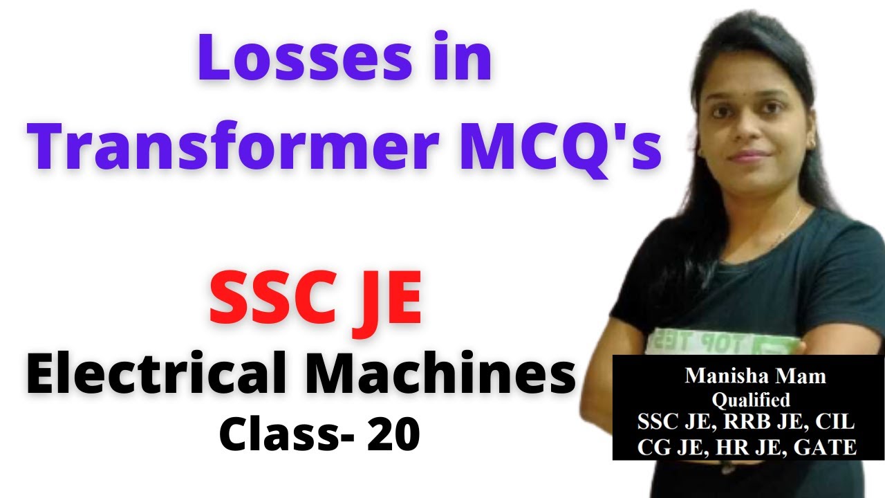 Losses in Transformer MCQ's for SSC JE in Hindi, Electric Machine SSC JE Class- 20