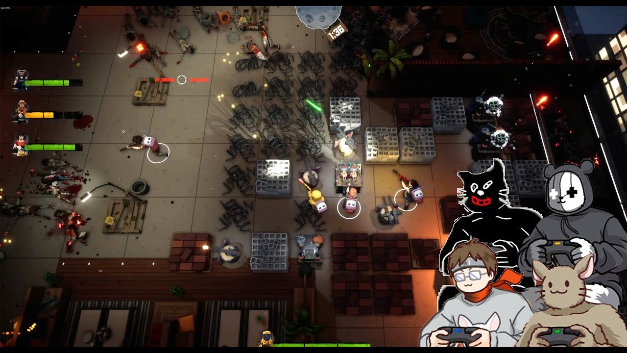 【Zombie Builder Defense2】4人に迫りくるゾンビの群れ