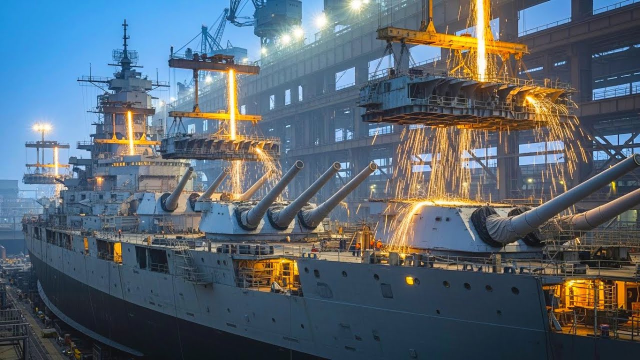 Inside the 58,000-Ton Battleship Shipyard – From RAW Steel Plates to PREMIUM Iowa-Class Warship