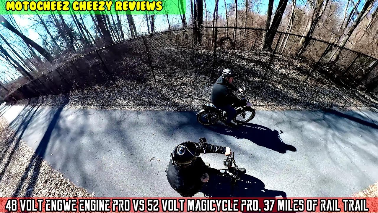 Ebike Engwe Engine Pro VS Magicycle cruiser pro, 27 mile trail ride. race, speed, battery