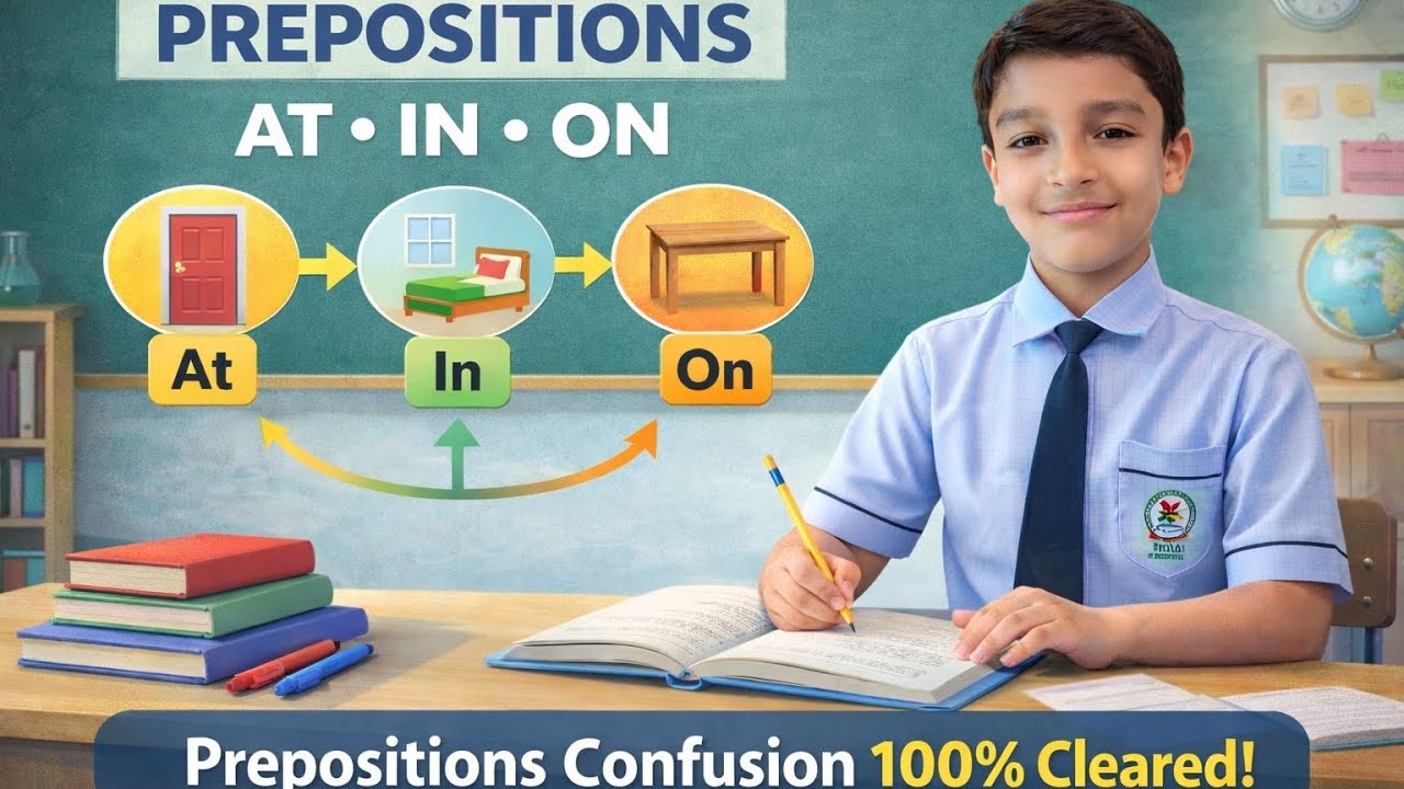 Prepositions Made Easy – AT, IN, ON | Prepositions Confusion 100% Cleared @FarooquiClasses 