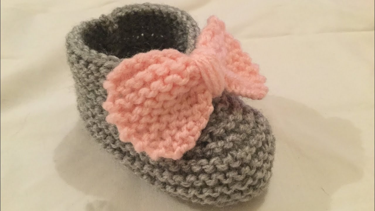 Tuto tricot petit chaussons nœud papillon pour bébé