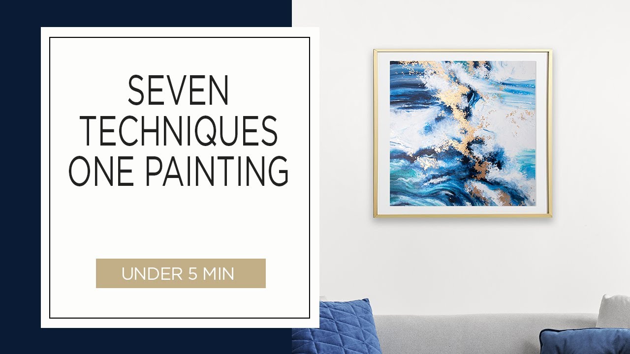 7 different painting techniques 1 painting | Under 5 minutes | Acrylic pour art
