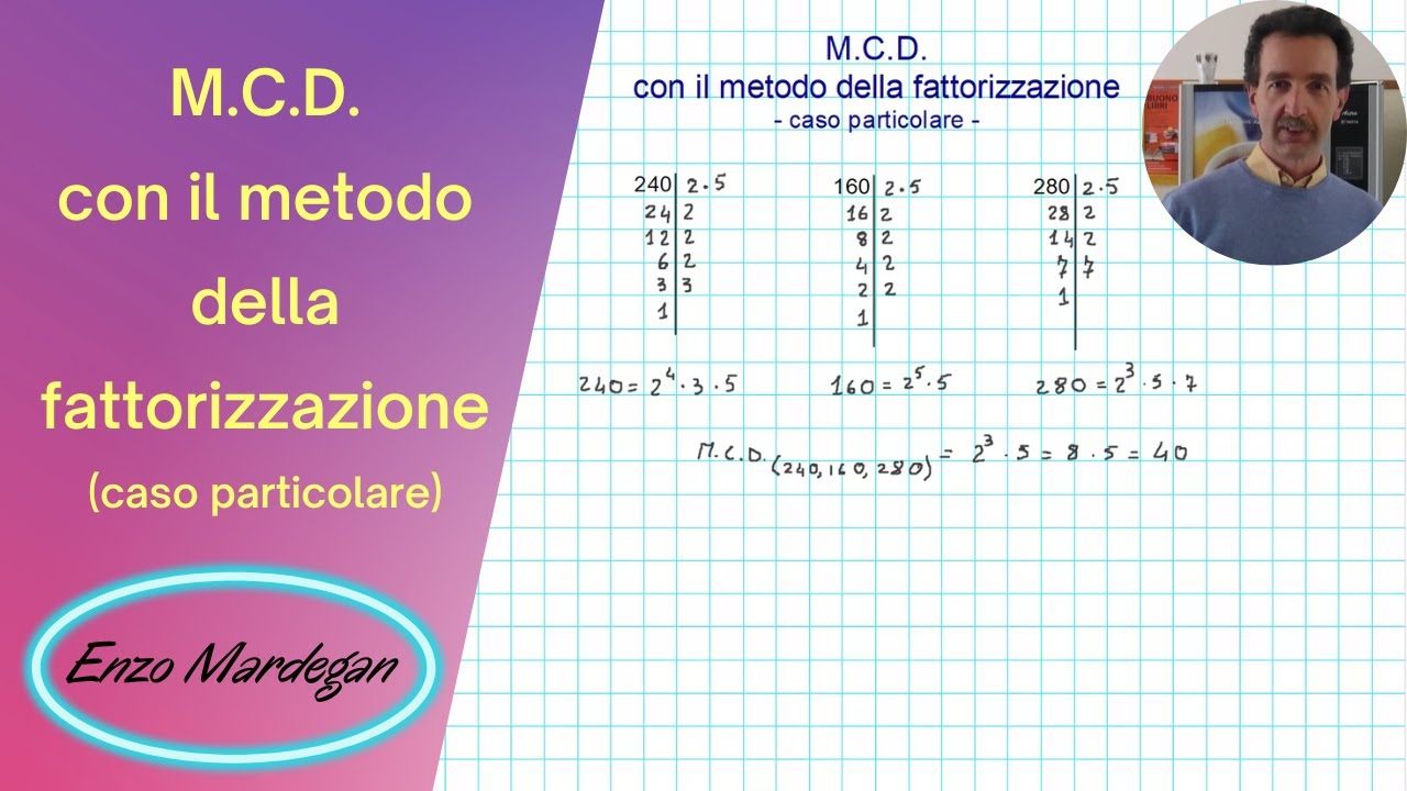 M.C.D. con il metodo della fattorizzazione - caso particolare -