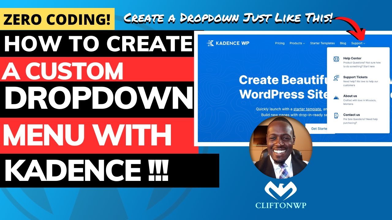 How to Create a Custom Dropdown Menu with Kadence (Create a dropdown menu as seen on kadencewp.com!)