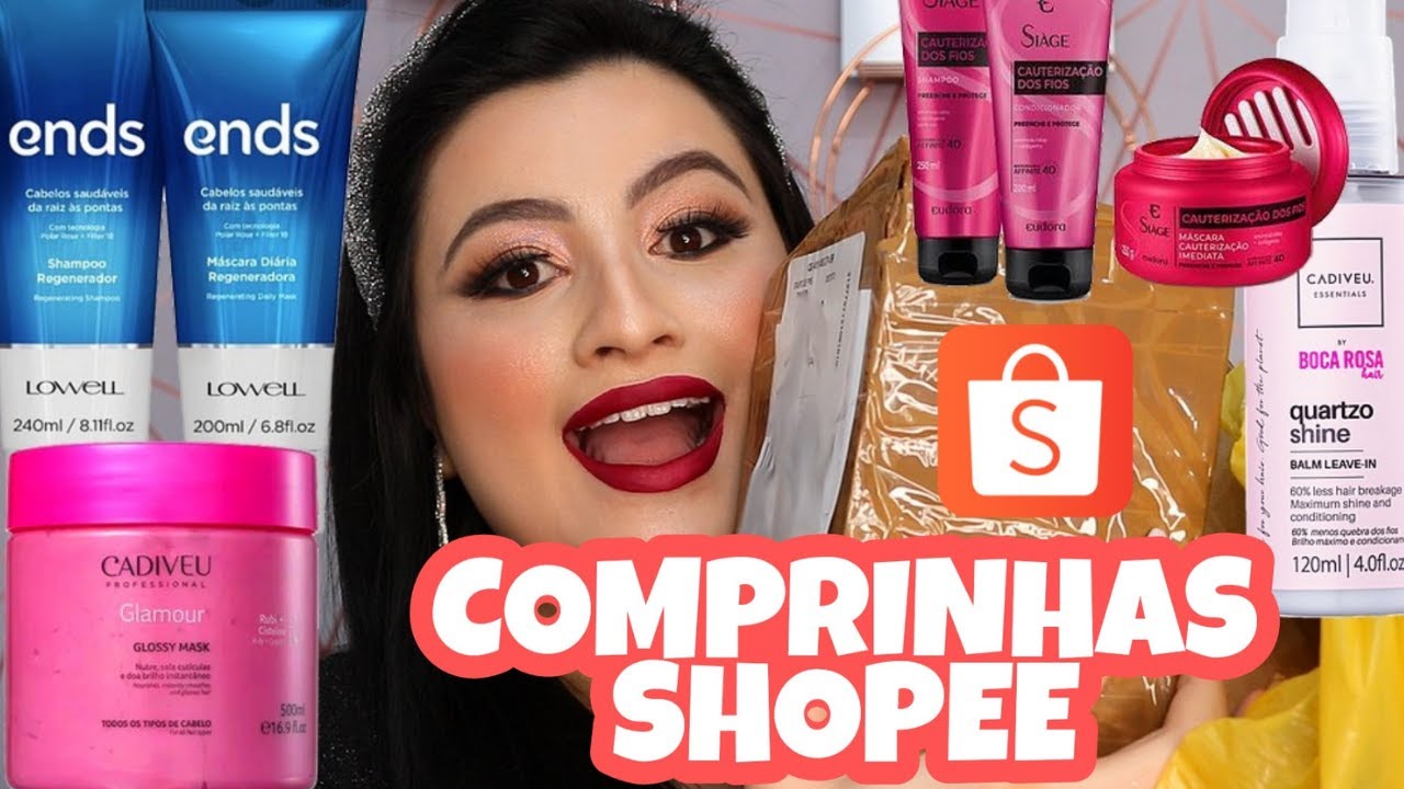 *VALEU A PENA?* COMPREI PRODUTOS DE CABELO NA *SHOPEE*
